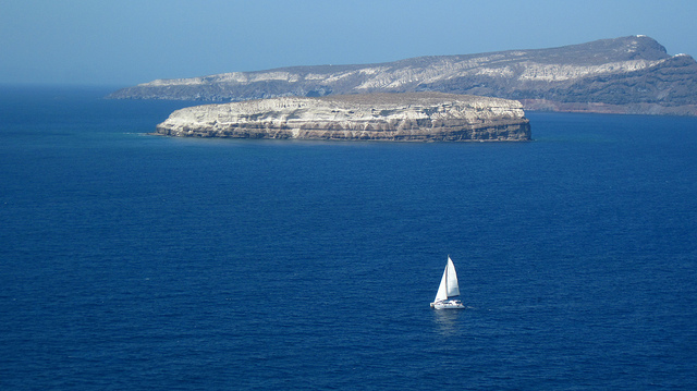 Sailing in Santorini