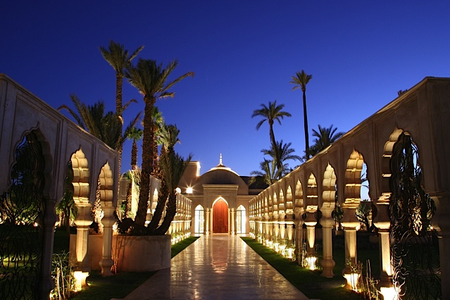 Palais Namaskar at night, Marrakech Morocco
