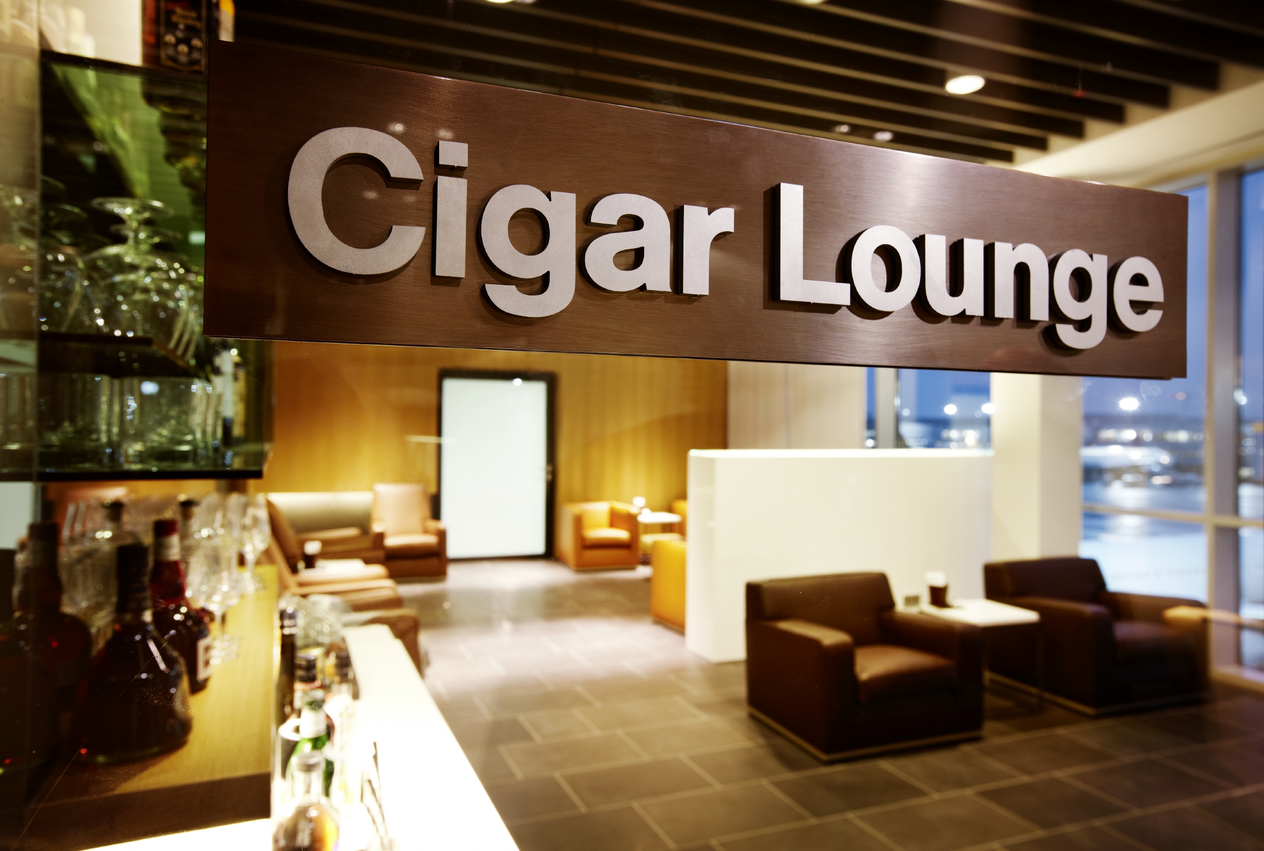 Cigar Lounge in Lufthansa First Class Area