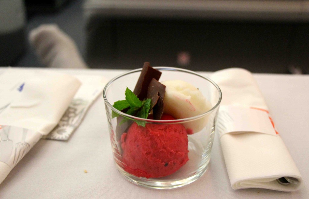 Sorbet in Business Class, LOT Airlines
