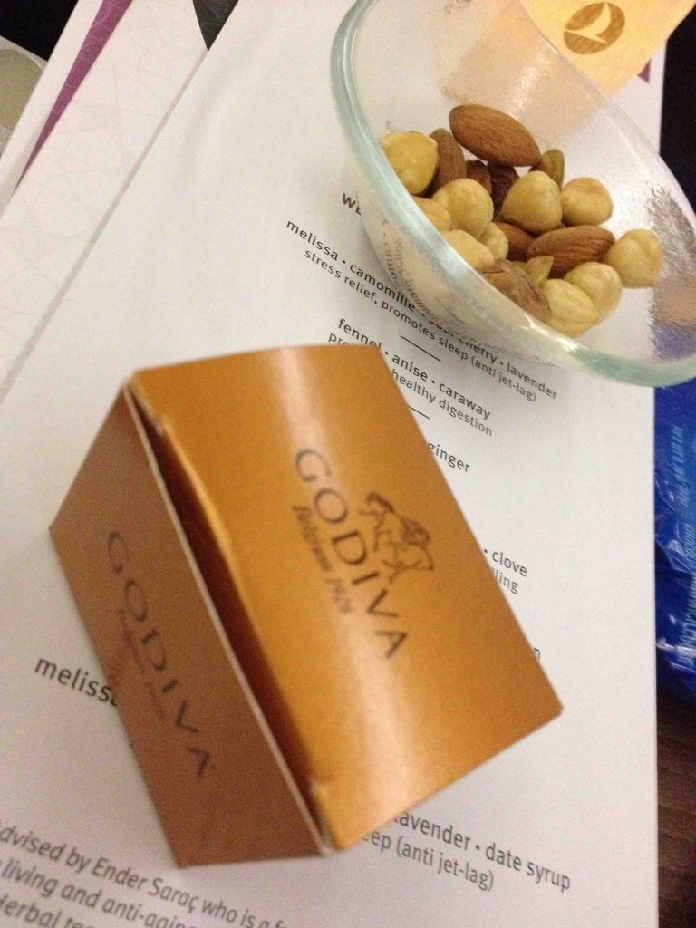 Godiva chocolates on Turkish Air Business Class service