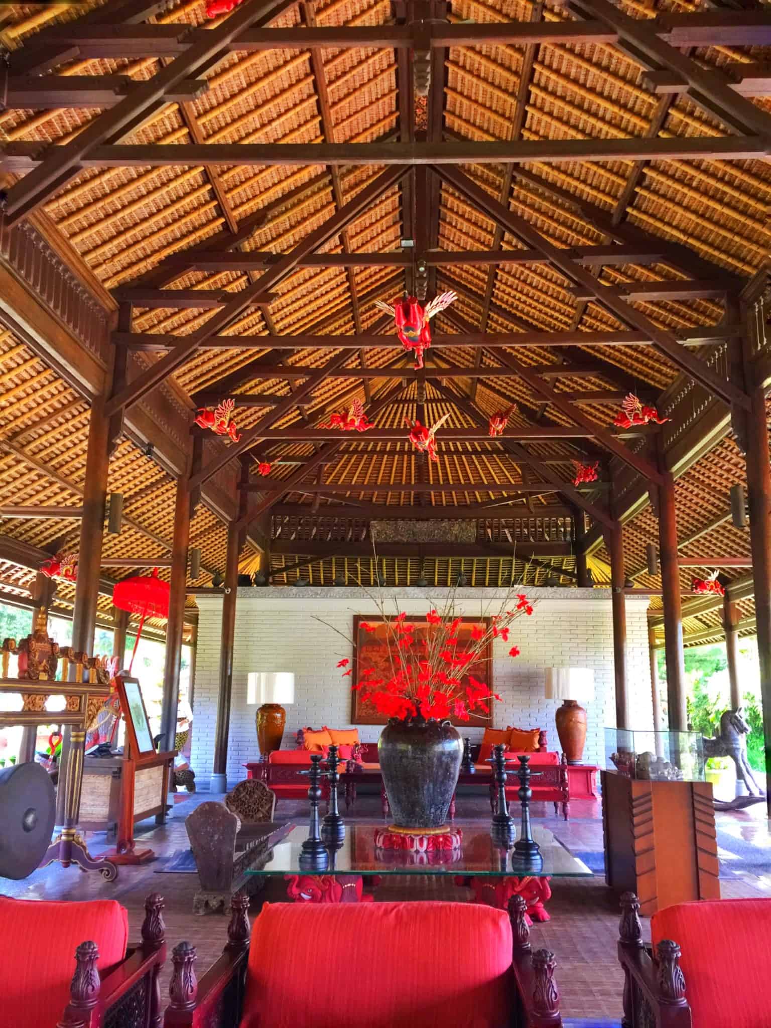 Welcoming lobby at The Chedi Ubud