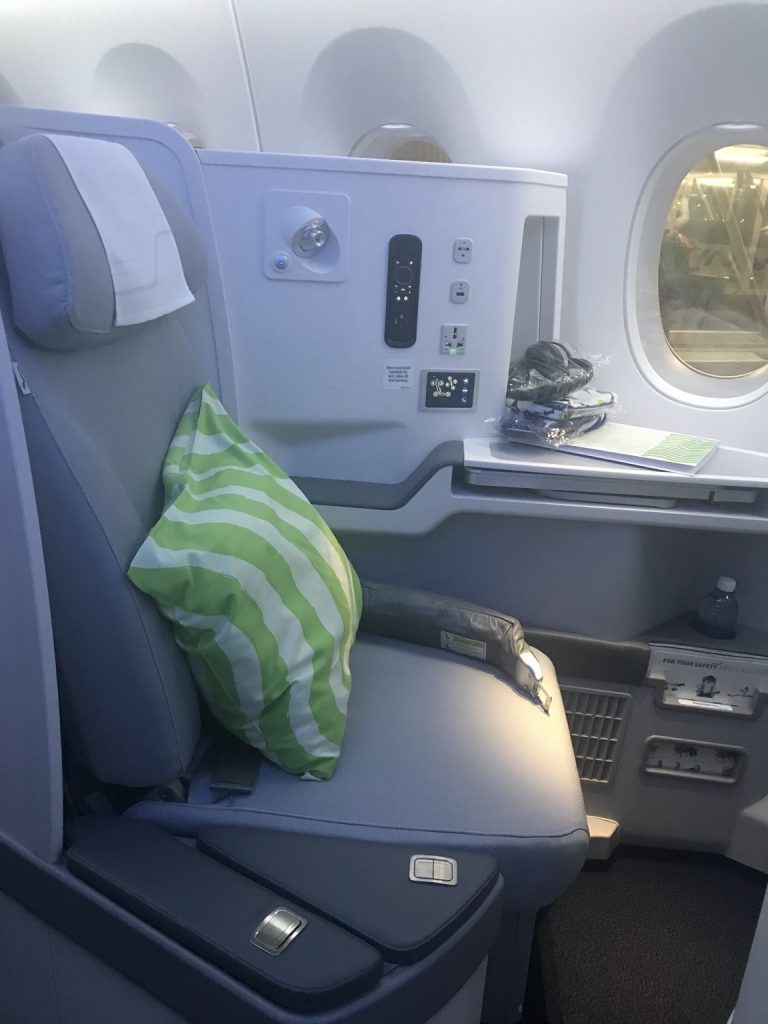 Business class seat on board Finnair AY 131