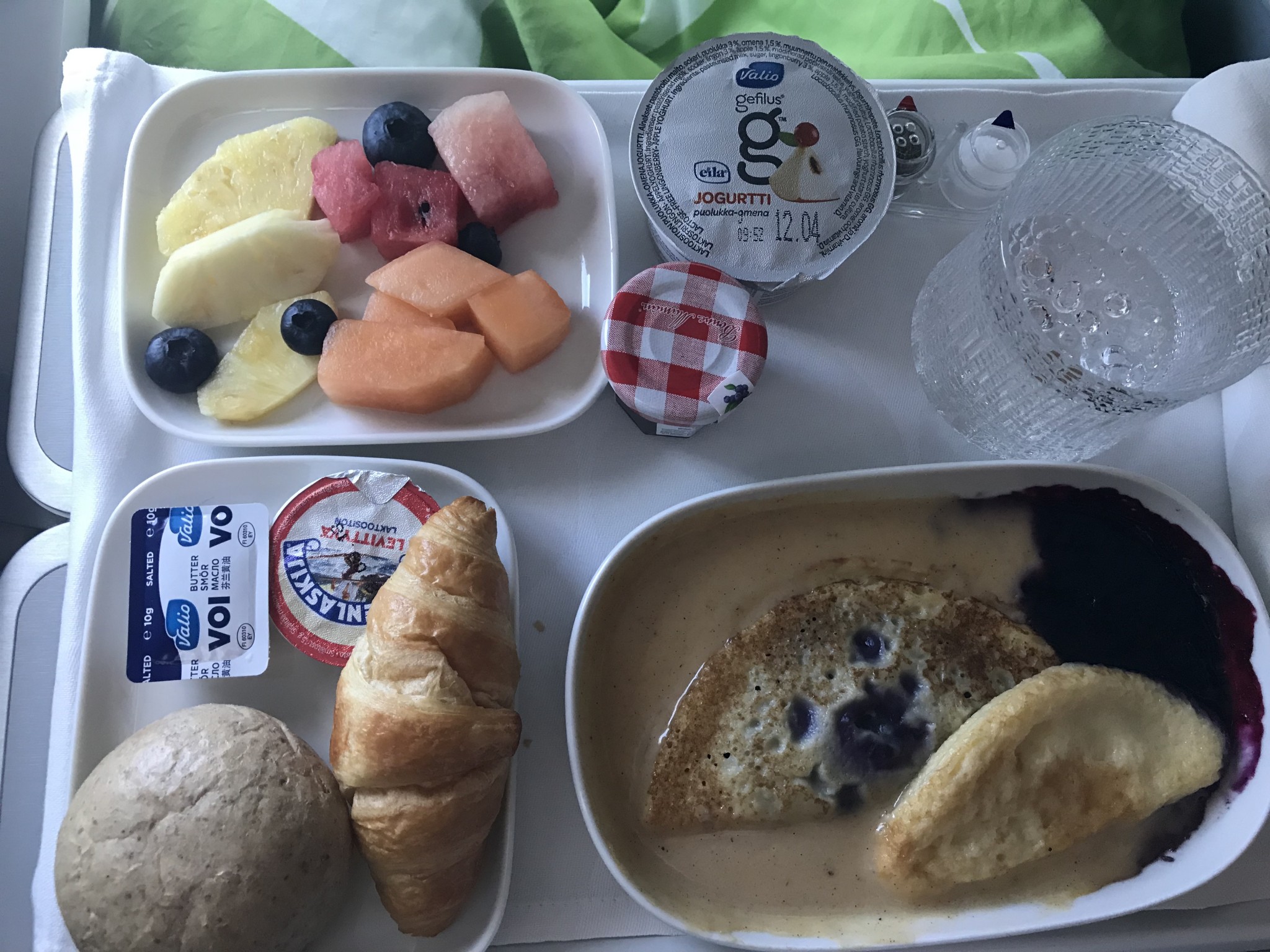 Breakfast on Finnaire business class flight AY 131