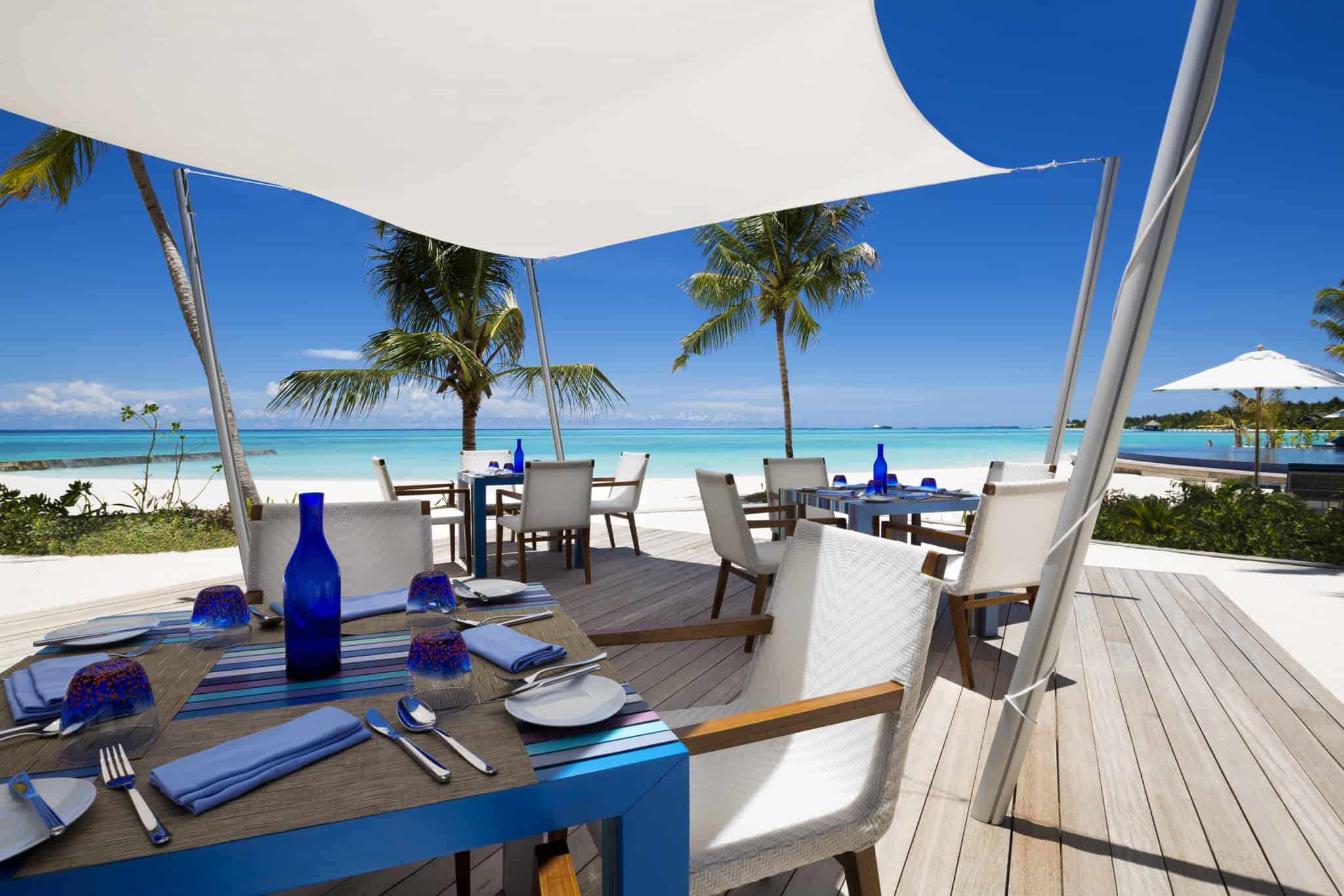 Breakfast poolside in Blu, Niyama Maldives